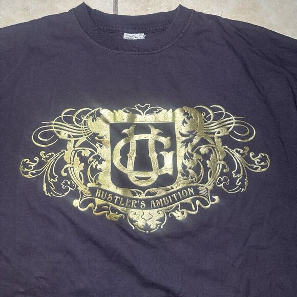 Vintage Y2K G-Unit Hustlers Ambition Brown Graphic Tee Mens 3XL Hip Hop Grunge - Picture 2 of 6